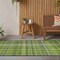 Edge Collections - 2' x 8' - Green - Plaid Washable Area Rug for Indoor and Outdoor Spaces - 1 Piece